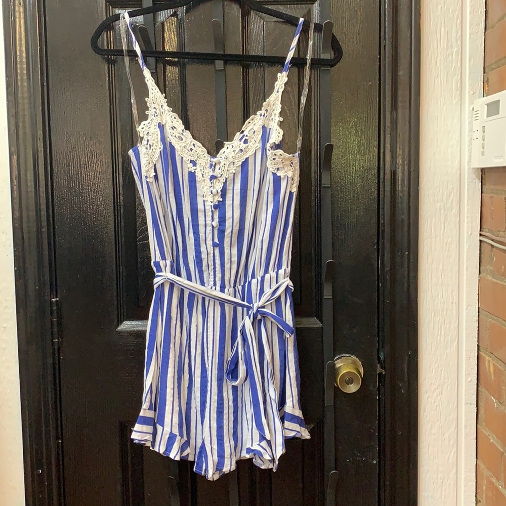 Blue Striped Romper